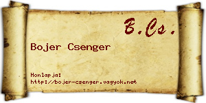 Bojer Csenger névjegykártya